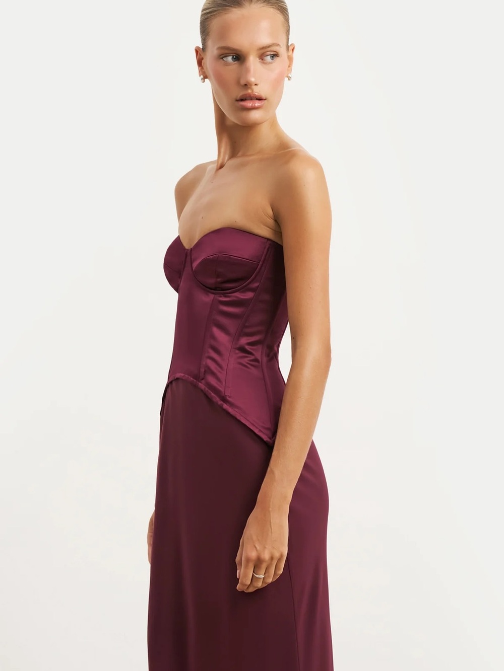 Satin Corset Gown w Sweetheart Neckline - Picture 2 of 8